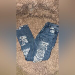 American Eagle Outfitters Ripped Blue Skinny Jeans